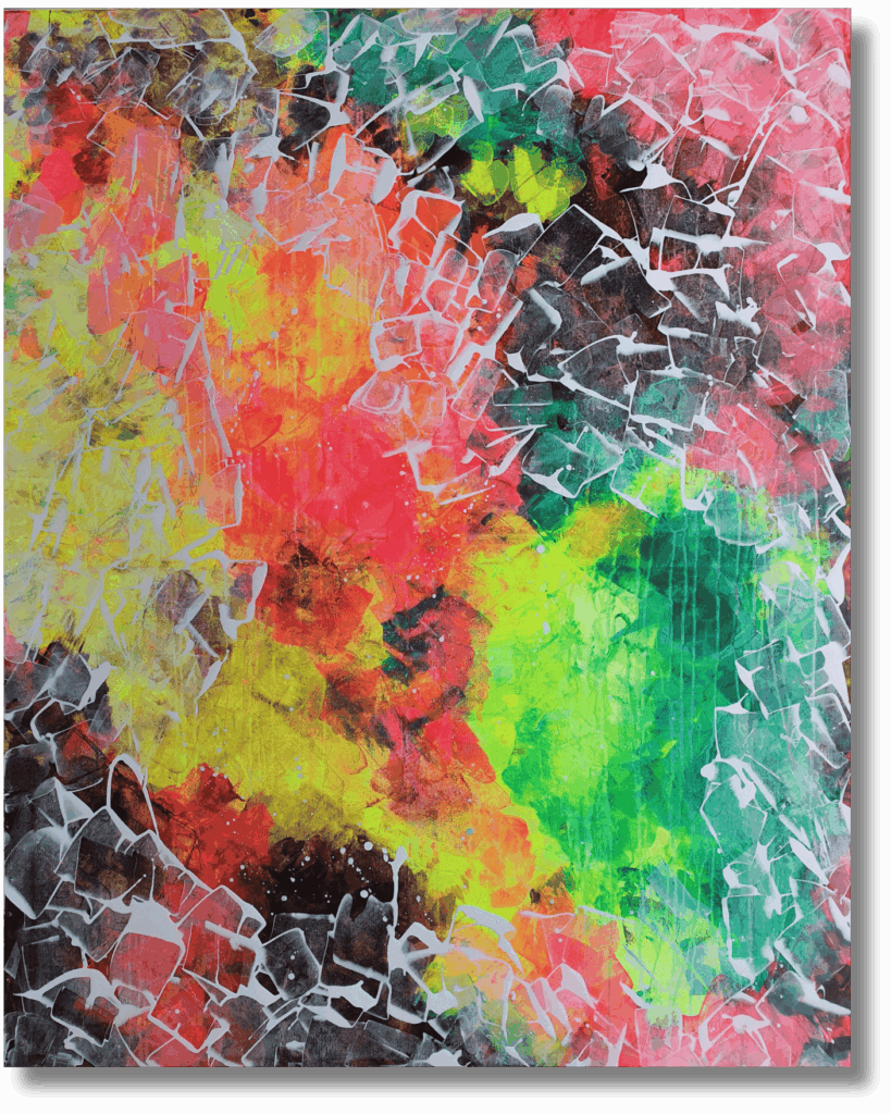 "Modernes Wandbild im Showroom Augsburg - Abstrakte Malerei von Janet Bieder"