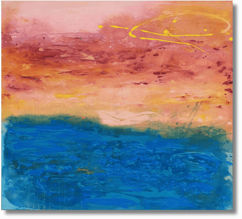 "Modernes Wandbild im Showroom Augsburg - Abstrakte Malerei von Janet Bieder"