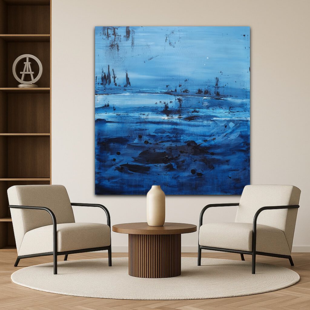 "Modernes Wandbild im Showroom Augsburg - Abstrakte Malerei von Janet Bieder"