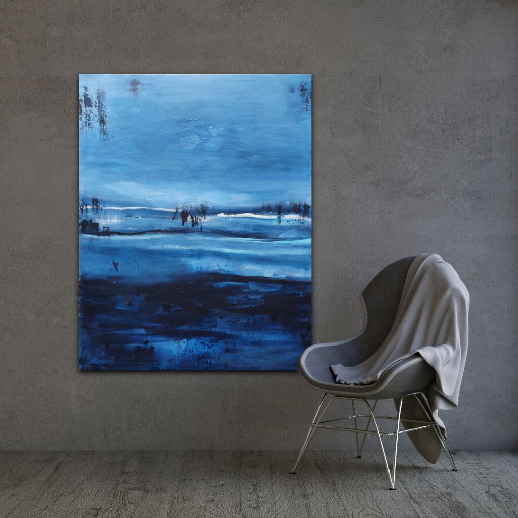 "Modernes Wandbild im Showroom Augsburg - Abstrakte Malerei von Janet Bieder"