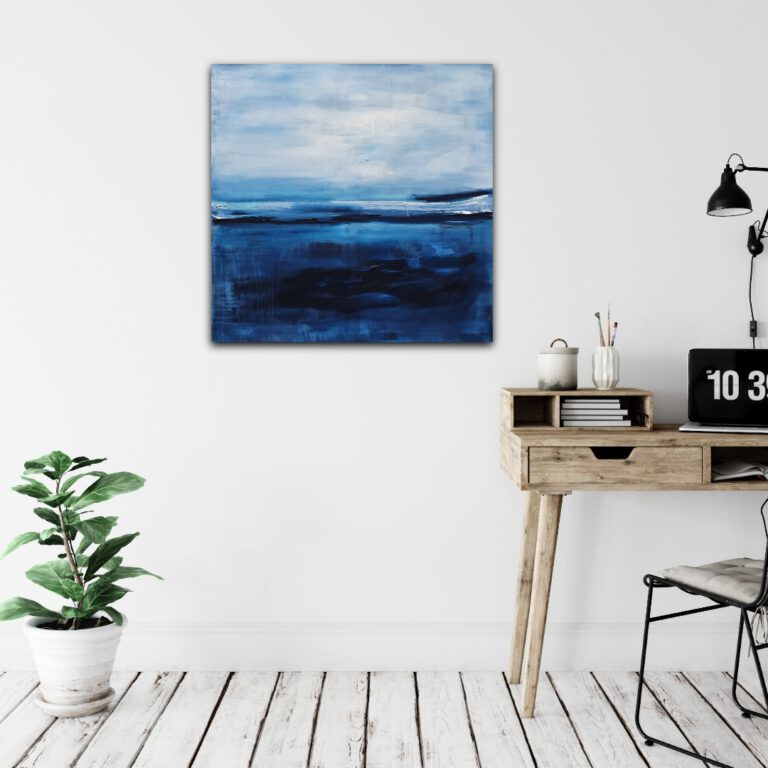 "Modernes Wandbild im Showroom Augsburg - Abstrakte Malerei von Janet Bieder"