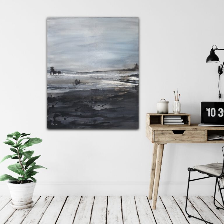 "Modernes Wandbild im Showroom Augsburg - Abstrakte Malerei von Janet Bieder"