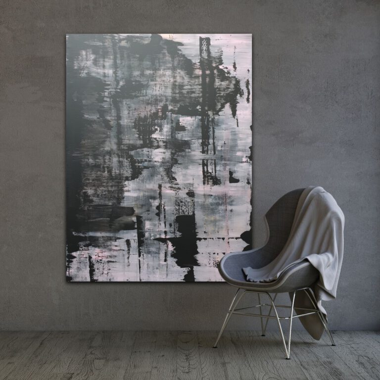 "Modernes Wandbild im Showroom Augsburg - Abstrakte Malerei von Janet Bieder"