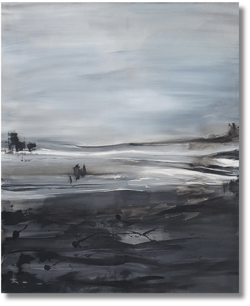 "Modernes Wandbild im Showroom Augsburg - Abstrakte Malerei von Janet Bieder"