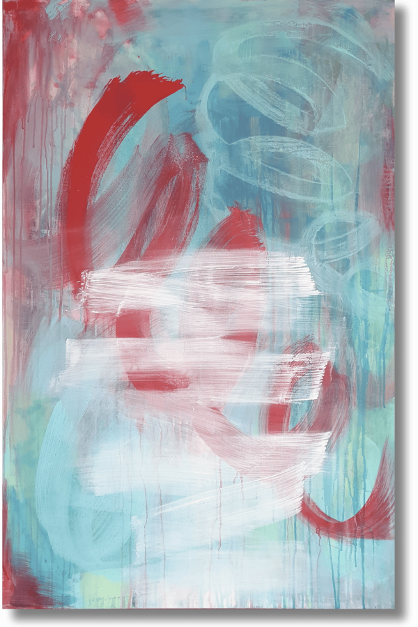 "Modernes Wandbild im Showroom Augsburg - Abstrakte Malerei von Janet Bieder"